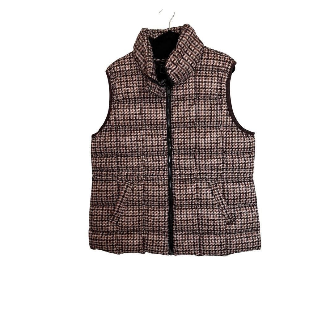 Bernardo Full Circle XXL Houndstooth Puffy Vest Recycled Plastic Bottle